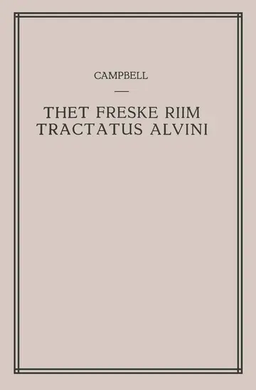 Cover of Thet Freske Riim Tractatus Alvini