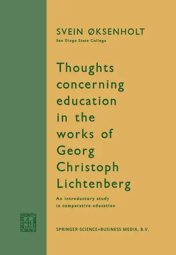 Cover of Thoughts Concerning Education in the Works of Georg Christoph Lichtenberg