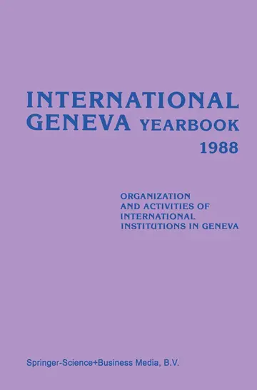 Cover of International Geneva Yearbook 1988