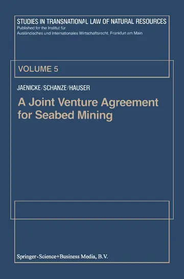 Cover of A Joint Venture Agreement for Seabed Mining