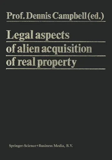 Cover of Legal Aspects of Alien Acquisition of Real Property