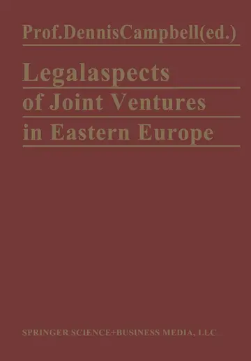 Cover of Legal Aspects of Joint Ventures in Eastern Europe