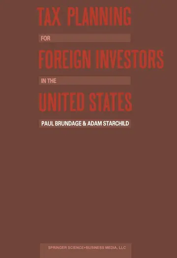 Cover of Tax Planning for Foreign Investors in the United States