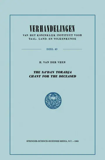 Cover of The Sa’dan Toradja Chant for the Deceased