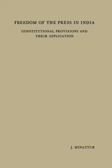 Cover of Freedom of the Press in India