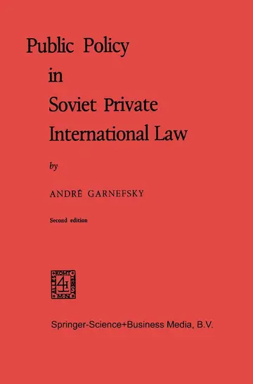 Cover of Public Policy in Soviet Private International Law
