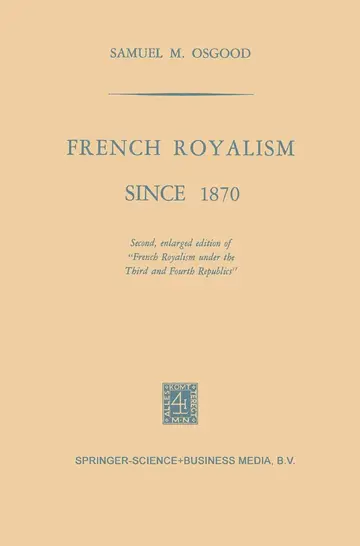 Cover of French Royalism Since 1870