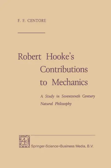 Cover of Robert Hooke’s Contributions to Mechanics