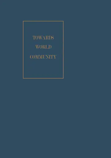 Cover of Towards World Community