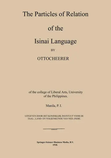 Cover of The Particles of Relation of the Isinai Language