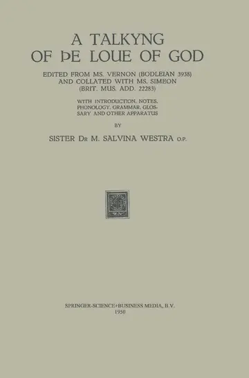 Cover of A Talkyng of Þe Loue of God