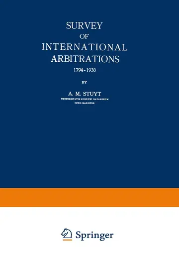 Cover of Survey of International Arbitrations 1794–1938