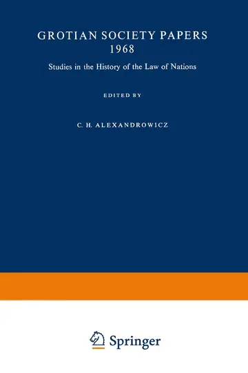 Cover of Studies in the History of the Law of Nations