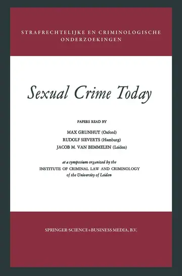 Cover of Sexual Crime Today
