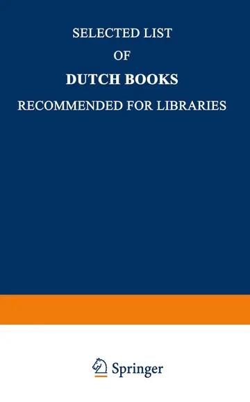Cover of Selected List of Dutch Books Recommended for Libraries