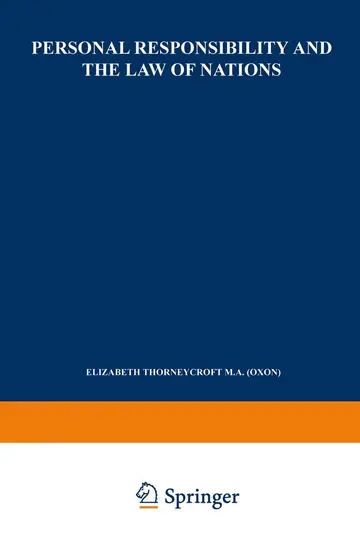 Cover of Personal Responsibility and the Law of Nations
