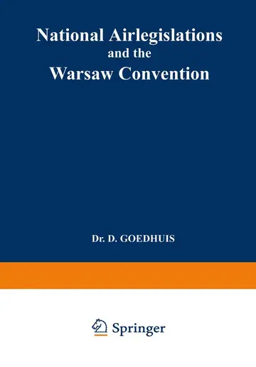 Cover of National Airlegislations and the Warsaw Convention