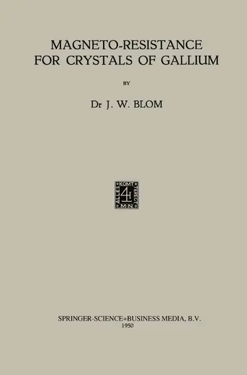 Cover of Magneto-Resistance for Crystals of Gallium