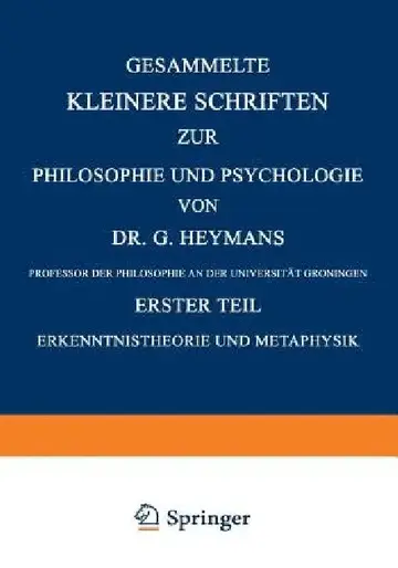Cover of Gesammelte Kleinere Schriften Zur Philosophie Und Psychologie