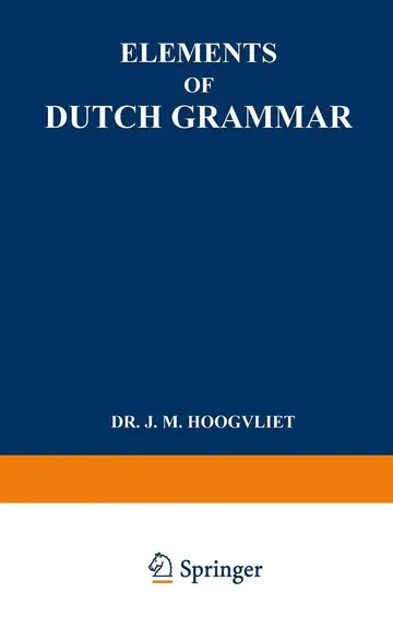 Cover of Elements of Dutch Grammar