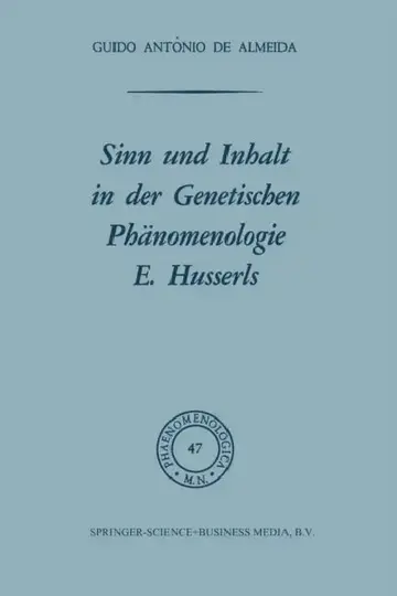 Cover of Sinn Und Inhalt in Der Genetischen Phänomenologie E. Husserls