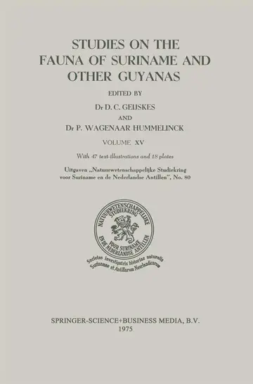 Cover of Studies on the Fauna of Suriname and other Guyanas