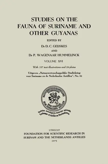 Cover of Studies on the Fauna of Suriname and other Guyanas