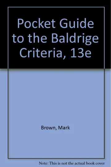 Cover of Pocket Guide to the Baldrige Criteria, 13e