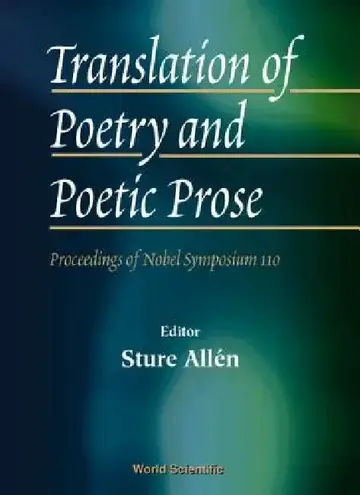 Cover of Translation of Poetry & Poetic Prose