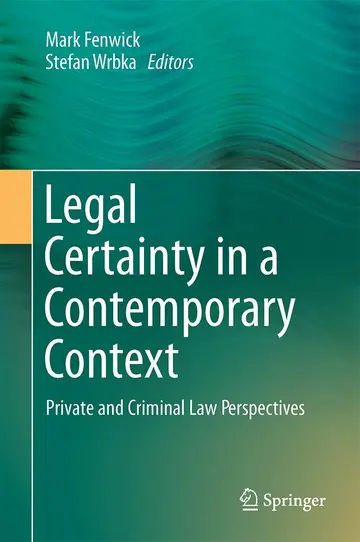 Cover of Legal Certainty in a Contemporary Context