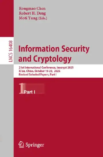 Cover of Information Security and Cryptology