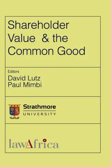 Cover of Shareholder Value and the Common Good