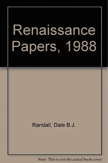 Cover of Renaissance Papers, 1988