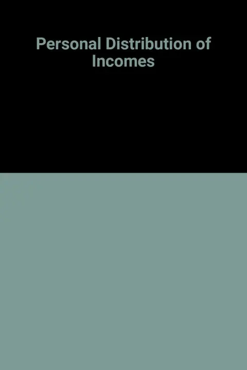 Cover of Personal Distribution of Incomes