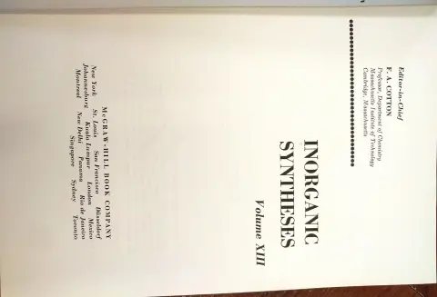 Cover of Inorganic Syntheses