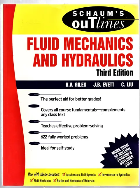 Cover of Schaum's Outline of Fluid Mechanics and Hydraulics