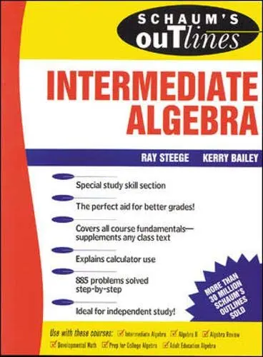 Cover of Schaum's Outline of Intermediate Algebra