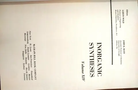 Cover of Inorganic Syntheses