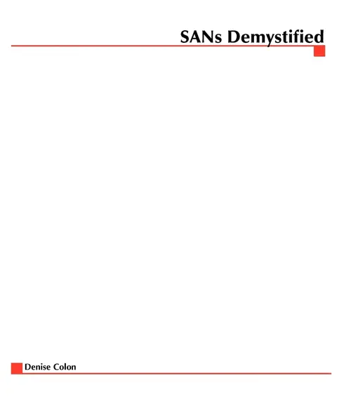 Cover of SANs Demystified