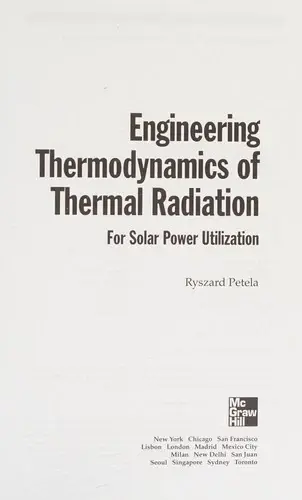 Cover of Engineering Thermodynamics of Thermal Radiation