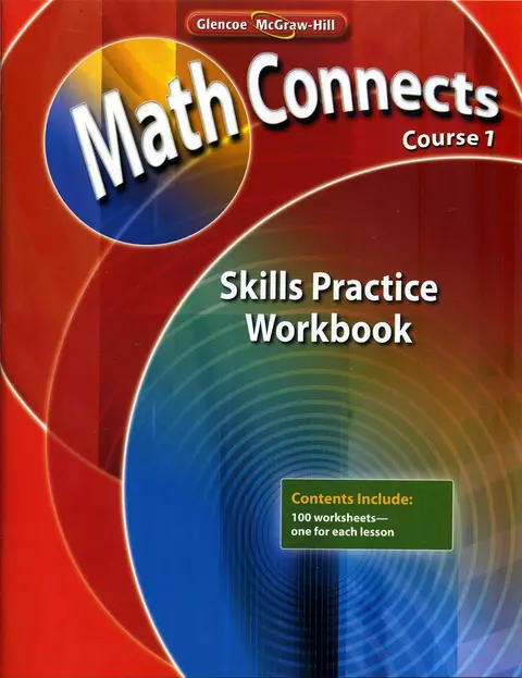 Cover of Math Connects, Concepts, Skills, and Problems Solving, Course 1, Skills Practice Workbook
