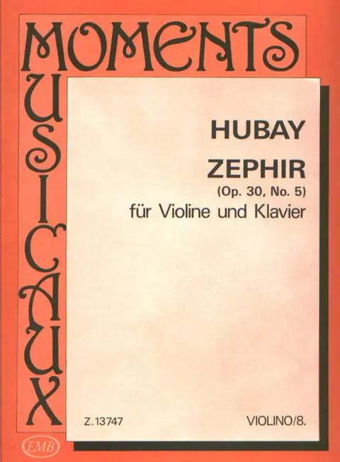 Cover of Zephir op. 30, no. 5 violon