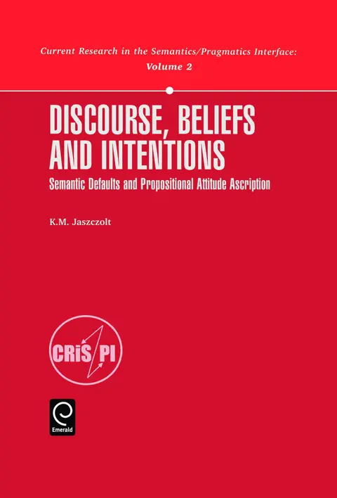 Cover of Discourse, Beliefs and Intentions