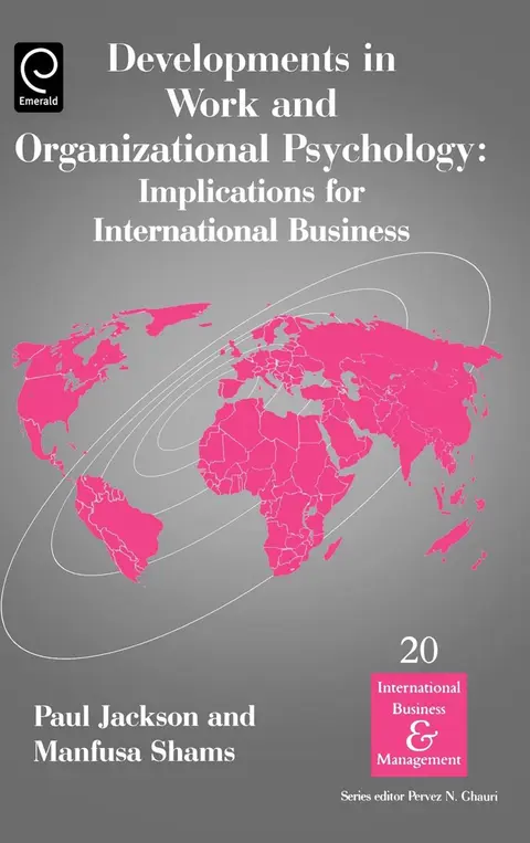Cover of Developments in Work and Organizational Psychology