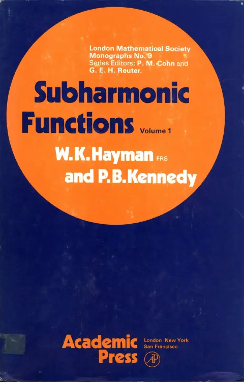 Cover of Subharmonic Functions