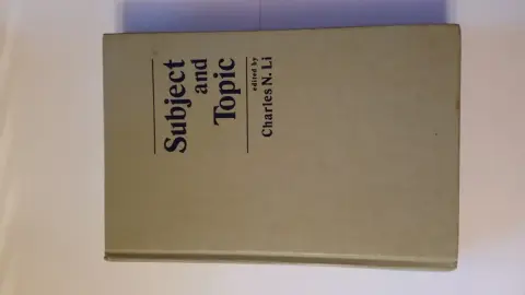 Cover of Subject and Topic