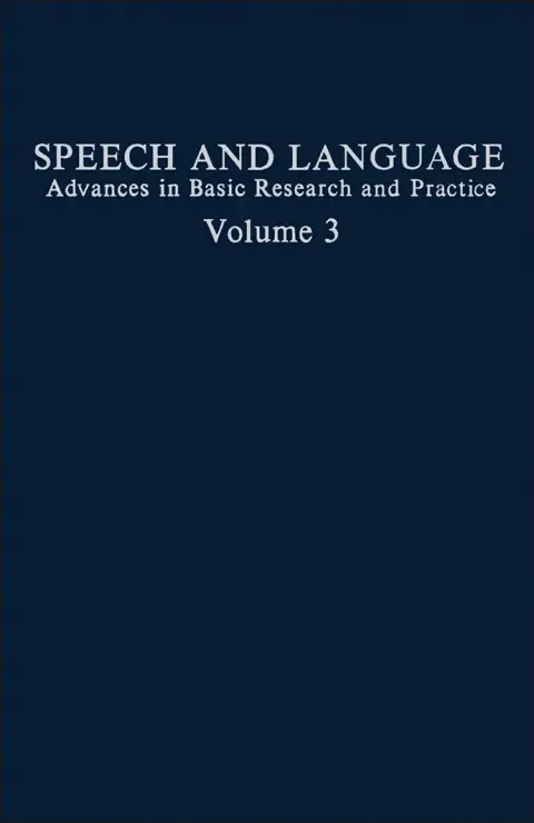 Cover of Speech and Language