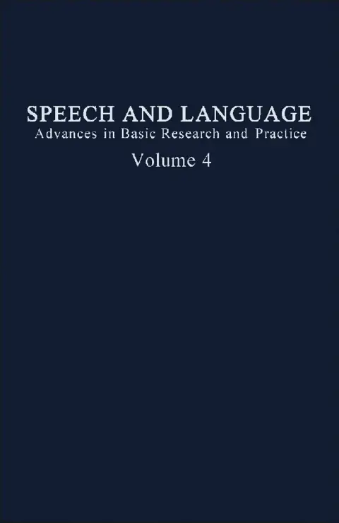 Cover of Speech and Language