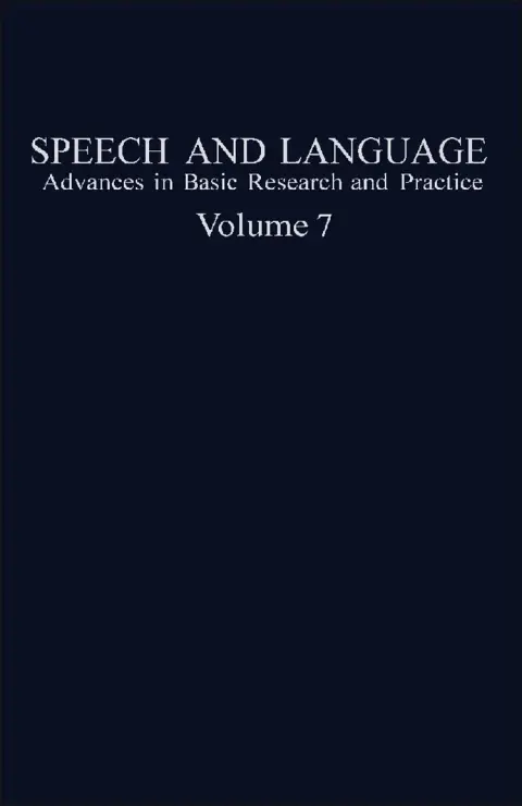 Cover of Speech and Language