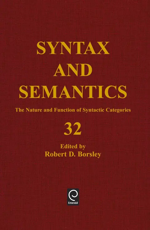 Cover of The Nature and Function of Syntactic Categories